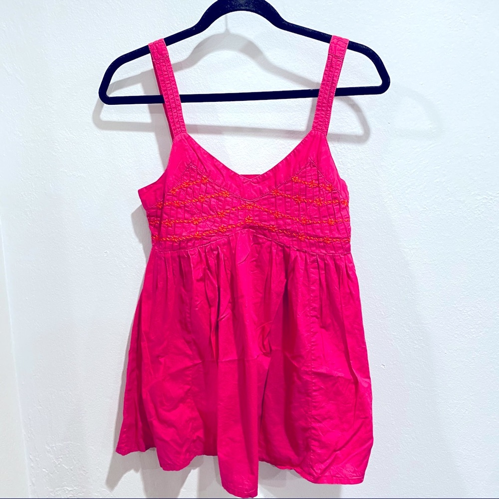 ASOS flare camisole in bright pink with Embriodary